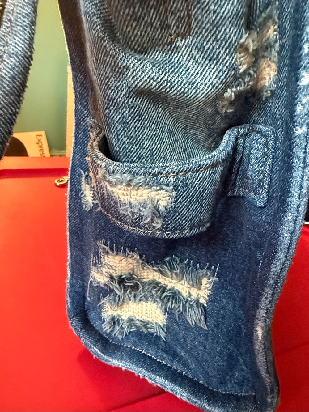 Marc Jacobs Distressed Denim Tote Bag medium size used - Picture 5 of 10